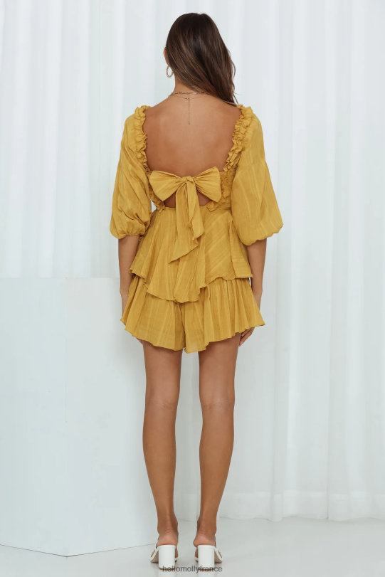 Hello Molly réfléchissez sur moi barboteuse moutarde vêtements 40222H7896