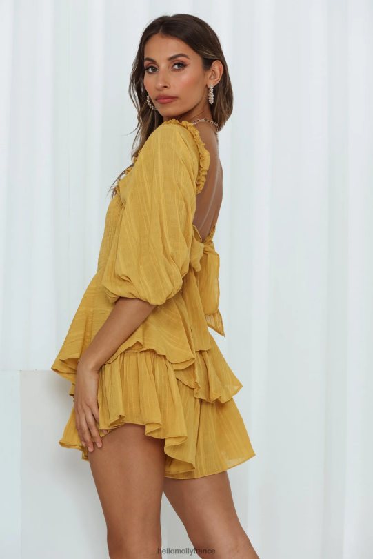 Hello Molly réfléchissez sur moi barboteuse moutarde vêtements 40222H7896