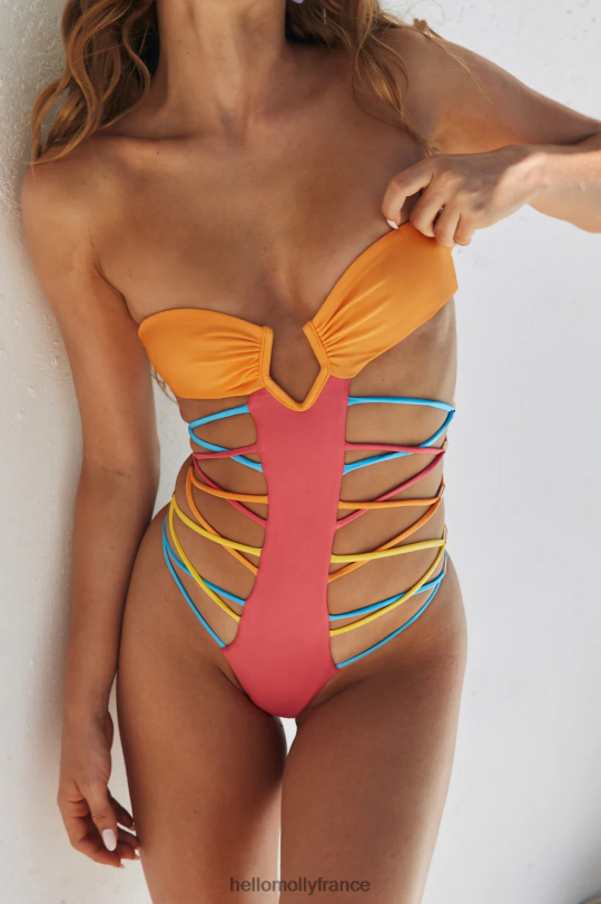 Hello Molly maillot de bain flirt au bord de la piscine orange rose vêtements 40222H10279
