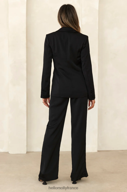 Hello Molly blazer en satin à la mode noir vêtements 40222H9115