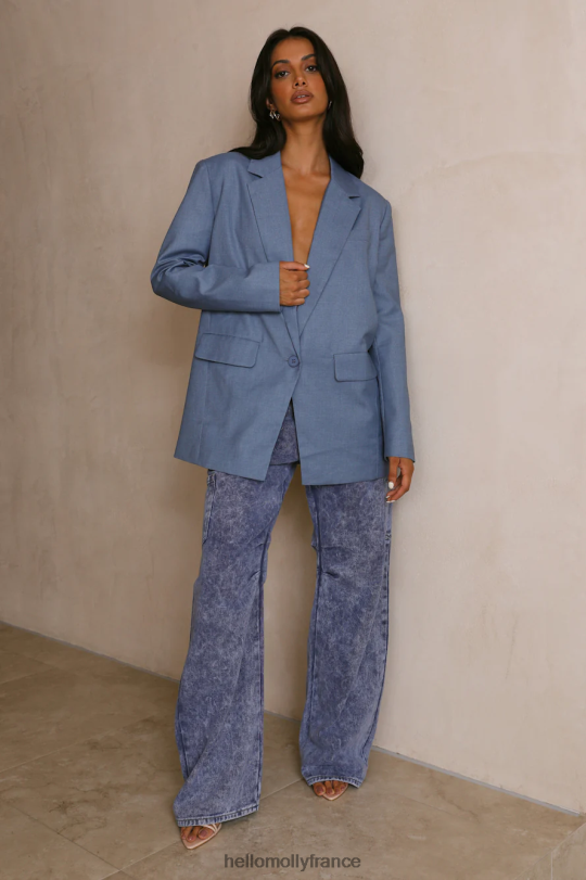 Hello Molly lionne bienvenue dans la jungle blazer bleu vêtements 40222H9021