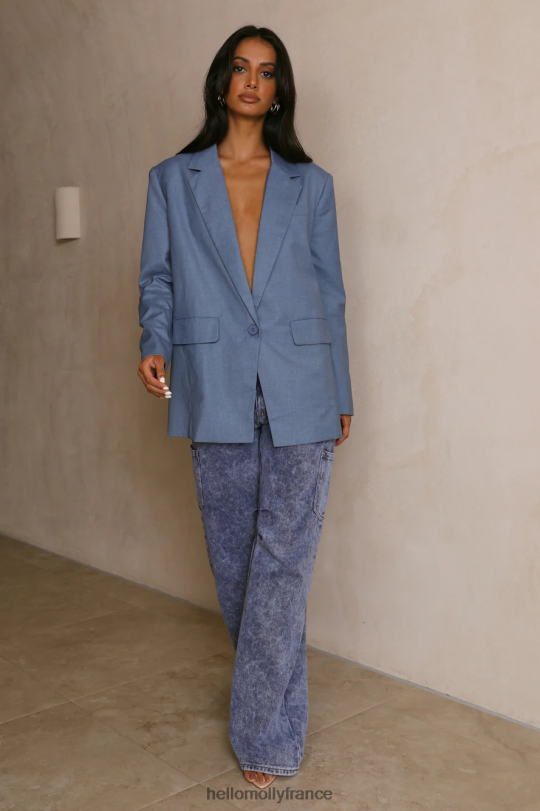 Hello Molly lionne bienvenue dans la jungle blazer bleu vêtements 40222H9021
