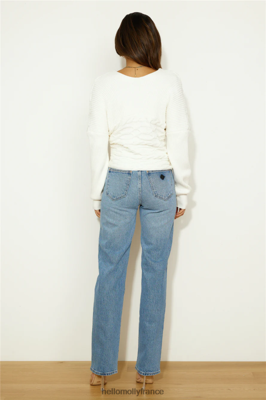 Hello Molly pull en maille torsadée blanc vêtements 40222H9078