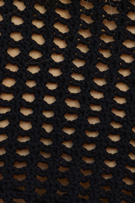 Hello Molly c/meo say less top crochet à la main noir vêtements 40222H8888