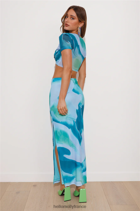 Hello Molly haut court en maille festival Energy bleu vêtements 40222H8851