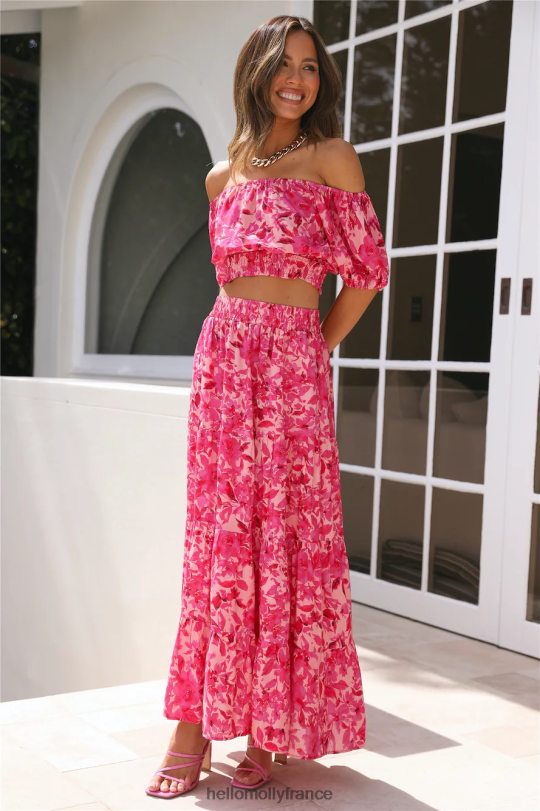 Hello Molly haut court fille aimante d\'été rose vêtements 40222H8847