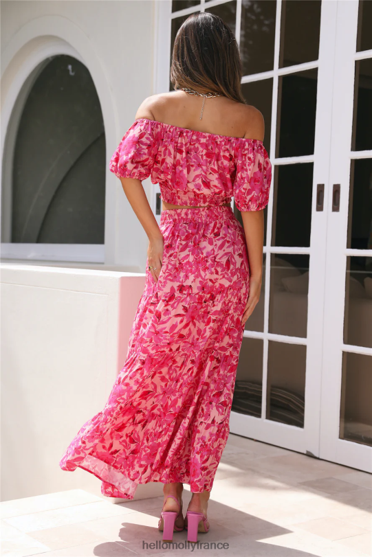 Hello Molly haut court fille aimante d\'été rose vêtements 40222H8847