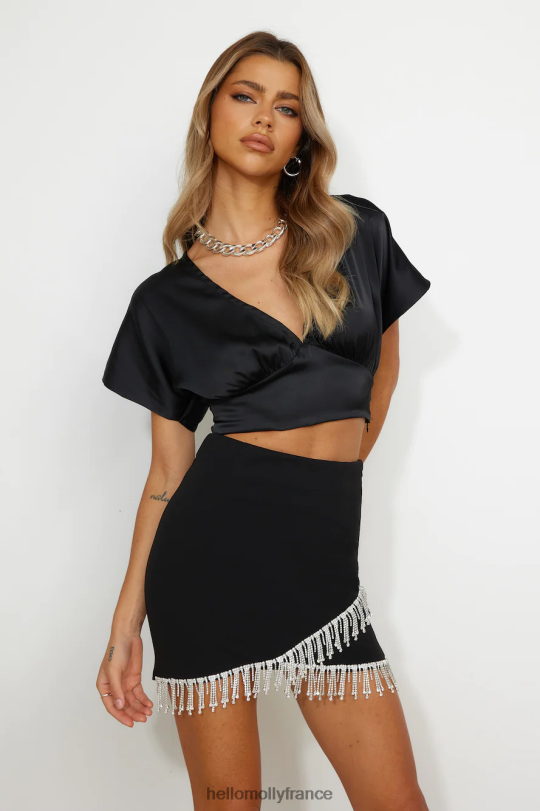 Hello Molly haut court fille délicate noir vêtements 40222H8861