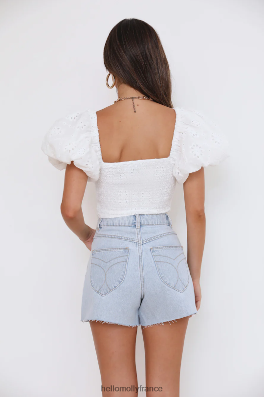 Hello Molly joli crop top de fête blanc vêtements 40222H8858