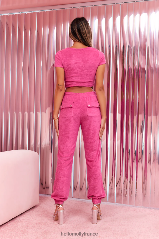 Hello Molly regina g crop top rose vif vêtements 40222H8887