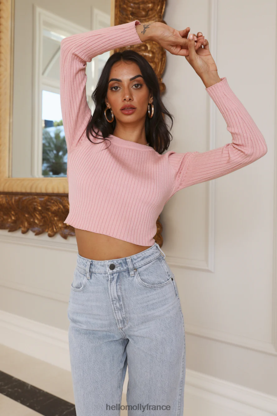 Hello Molly fée soie rêves haut en tricot rose vêtements 40222H9020
