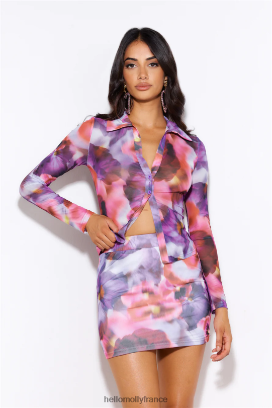 Hello Molly fête à la maison haut en maille violet vêtements 40222H9027