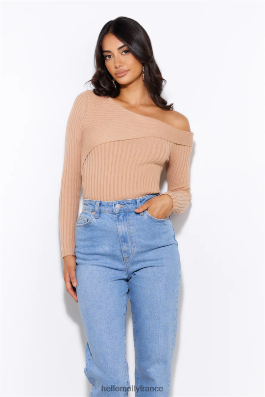 Hello Molly flocons de neige tombant haut en tricot beige vêtements 40222H9047