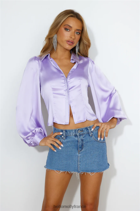 Hello Molly go smooth satin crop lilas vêtements 40222H9054