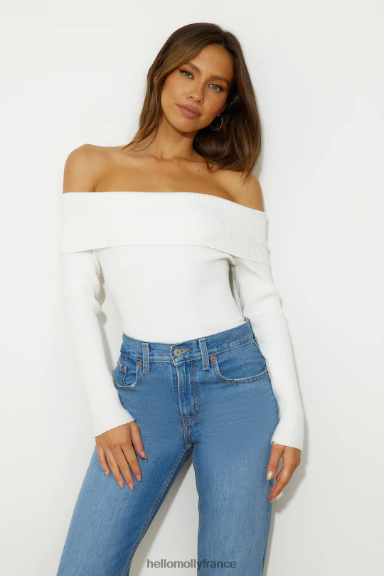 Hello Molly haut blanc chaud mais frais vêtements 40222H9092