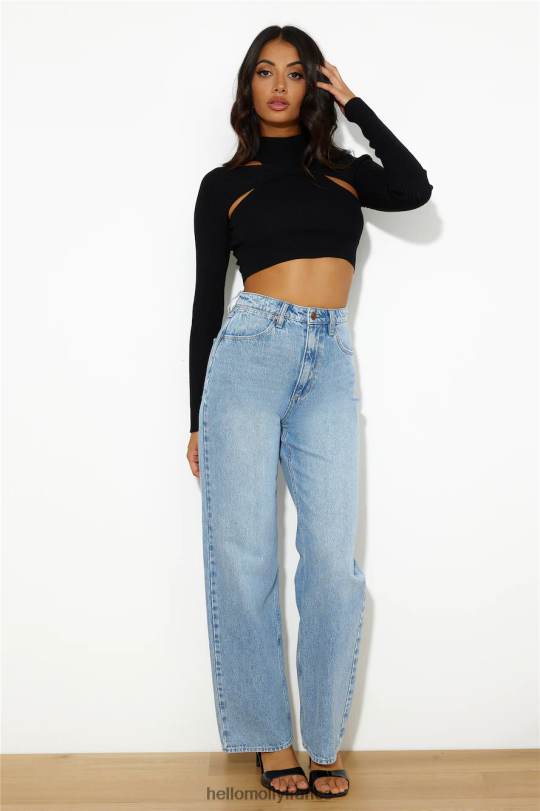 Hello Molly haut court en tricot intérieur ou extérieur noir vêtements 40222H9026