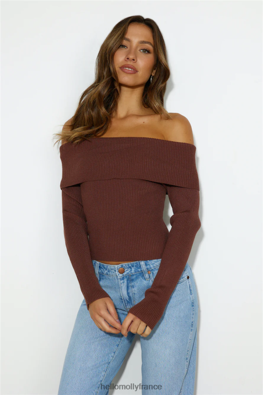 Hello Molly haut marron chaud mais frais vêtements 40222H9066