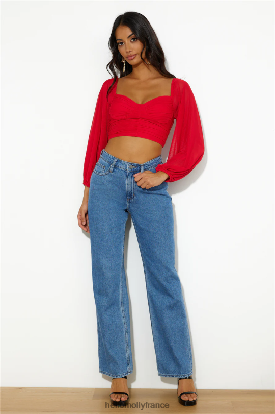 Hello Molly hymnes enchanteurs crop rouge vêtements 40222H8945