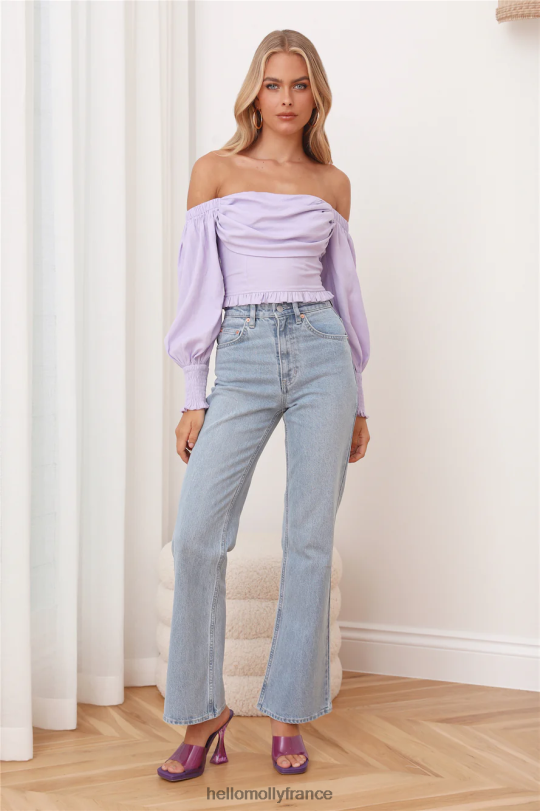 Hello Molly island walk crop top violet vêtements 40222H9023