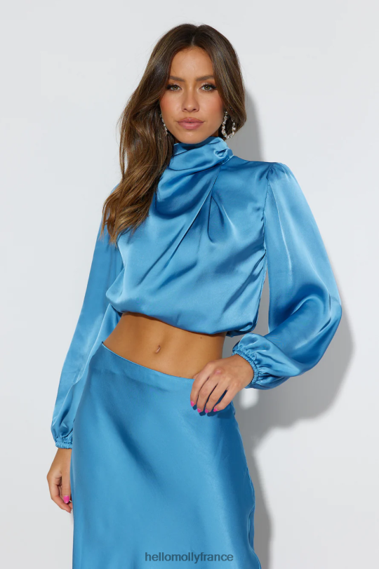 Hello Molly prêt à travailler top bleu vêtements 40222H8964