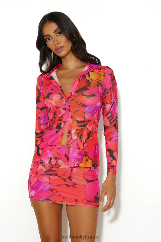 Hello Molly runaway romance haut en maille rose vêtements 40222H8974