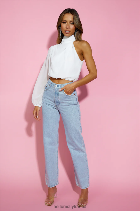 Hello Molly top court en mousseline deborah blanc vêtements 40222H8924