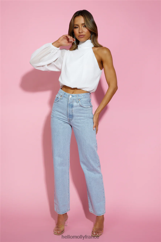 Hello Molly top court en mousseline deborah blanc vêtements 40222H8924