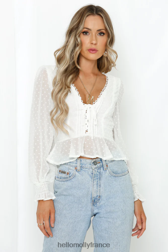 Hello Molly tout ce dont j\'ai besoin chemisier blanc vêtements 40222H8899