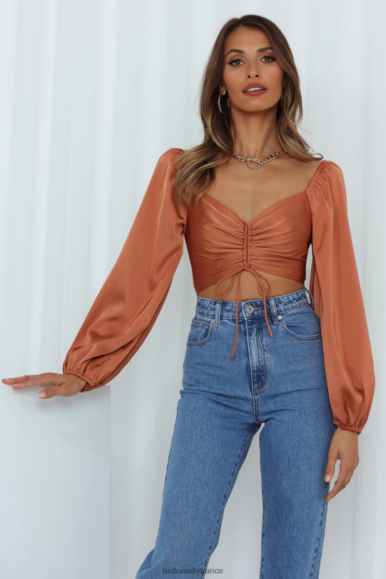 Hello Molly attrapé la mignonne crop top bronze vêtements 40222H8446