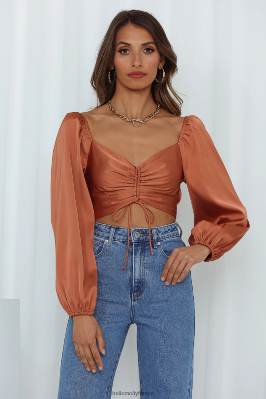 Hello Molly attrapé la mignonne crop top bronze vêtements 40222H8446