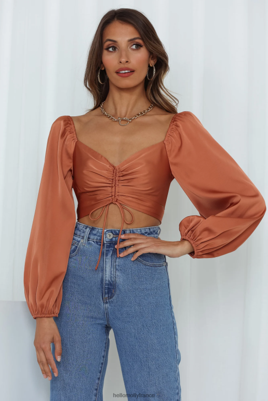 Hello Molly attrapé la mignonne crop top bronze vêtements 40222H8446