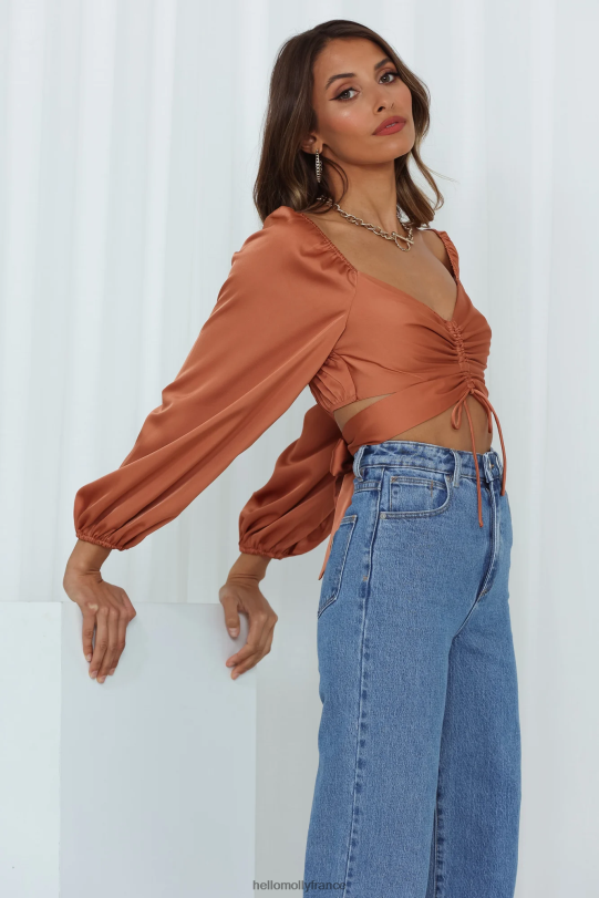 Hello Molly attrapé la mignonne crop top bronze vêtements 40222H8446