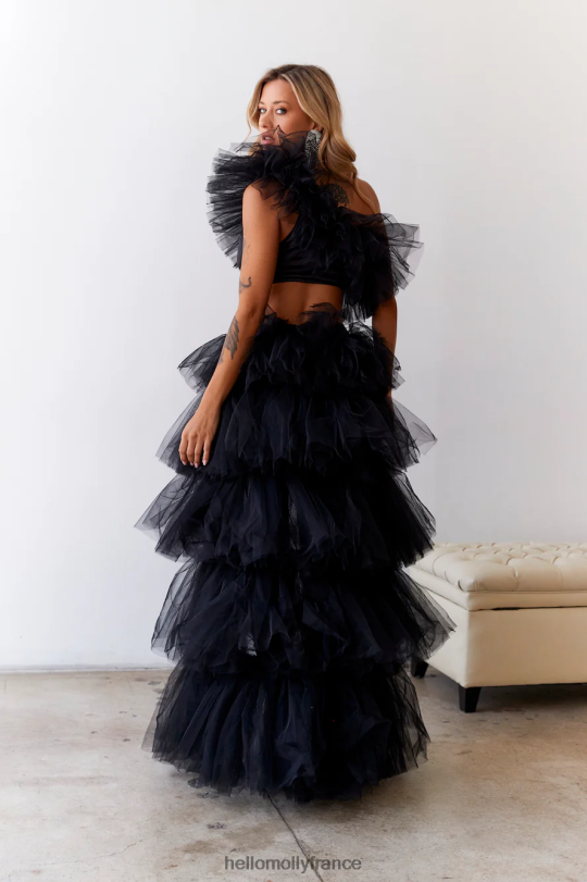 Hello Molly boissons à la maison top en tulle noir vêtements 40222H7972