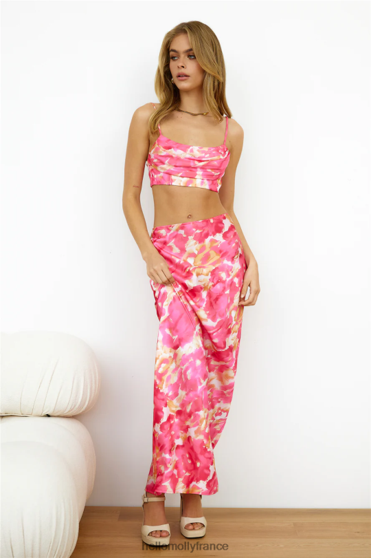 Hello Molly caché derrière tes yeux crop top rose vêtements 40222H8151