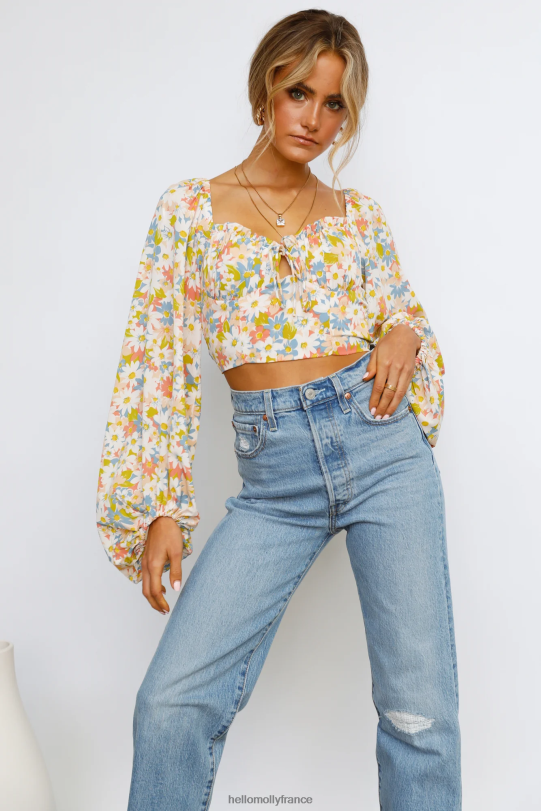 Hello Molly crop top après l\'école vert vêtements 40222H8487