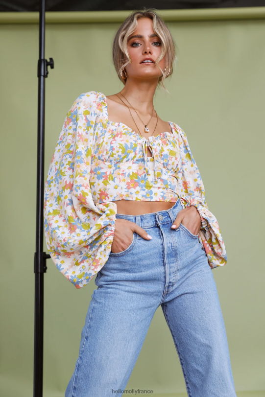 Hello Molly crop top après l\'école vert vêtements 40222H8487