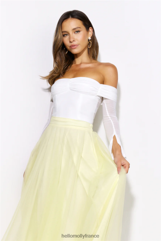 Hello Molly crop top en maille nuits légères blanc vêtements 40222H8045