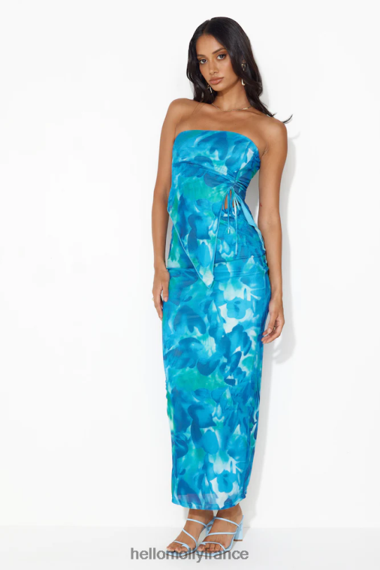 Hello Molly crop top en maille trésor océan bleu vêtements 40222H7971