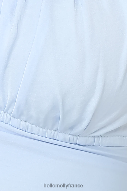 Hello Molly dansé jusqu\'à ce que quatre crop top bleu acier vêtements 40222H8437