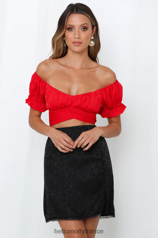 Hello Molly dansé jusqu'à ce que quatre crop top rouge vêtements 40222H8346