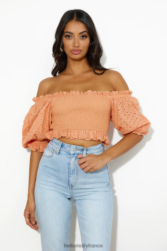 Hello Molly fille cool comme moi crop top orange vêtements 40222H8057