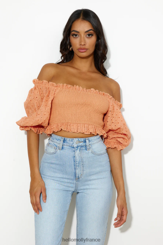Hello Molly fille cool comme moi crop top orange vêtements 40222H8057