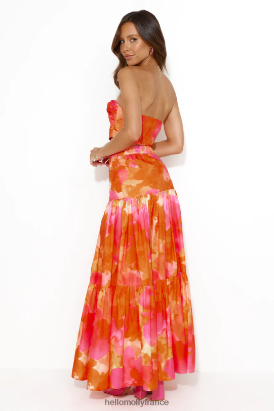 Hello Molly haut ayla runaway orange fleuri vêtements 40222H7959