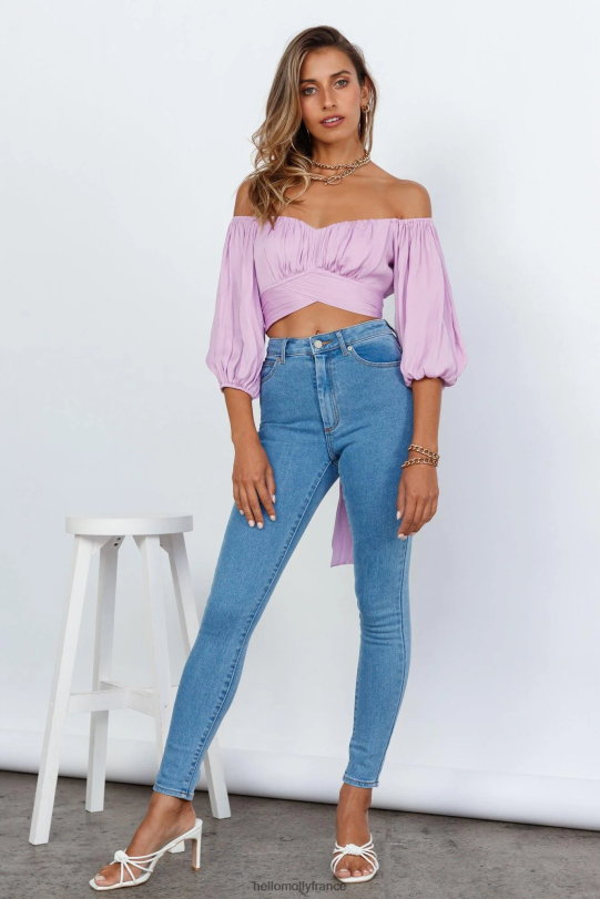 Hello Molly haut court de poupée vivante lilas vêtements 40222H8488