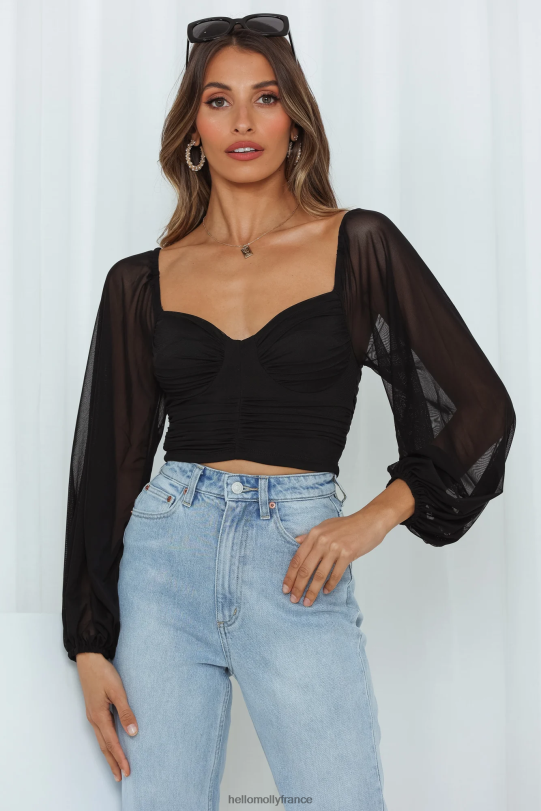Hello Molly hymnes enchanteurs crop noir vêtements 40222H8414