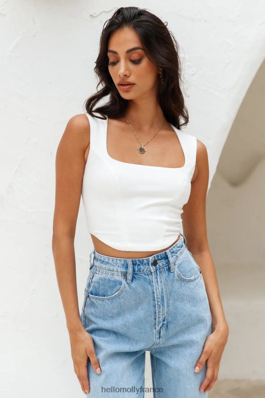 Hello Molly les ligues majeures recadrent le blanc vêtements 40222H8066