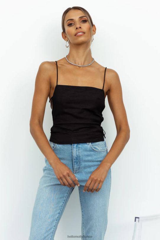 Hello Molly lionne avaris haut noué noir vêtements 40222H8438