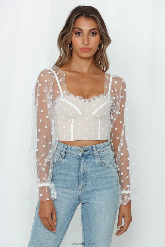 Hello Molly malibu coucher de soleil haut blanc vêtements 40222H8024