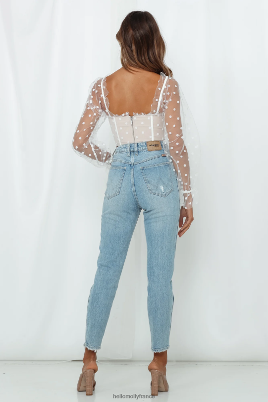 Hello Molly malibu coucher de soleil haut blanc vêtements 40222H8024