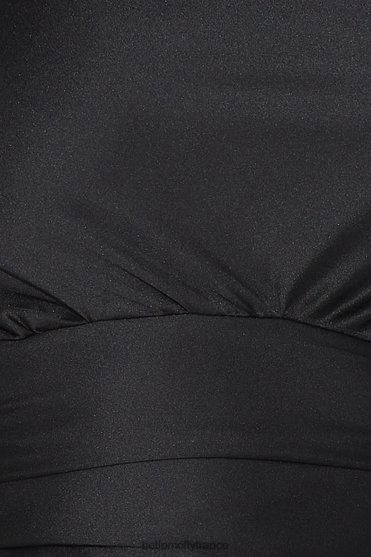 Hello Molly nights to glow haut court en satin à manches longues noir vêtements 40222H8500